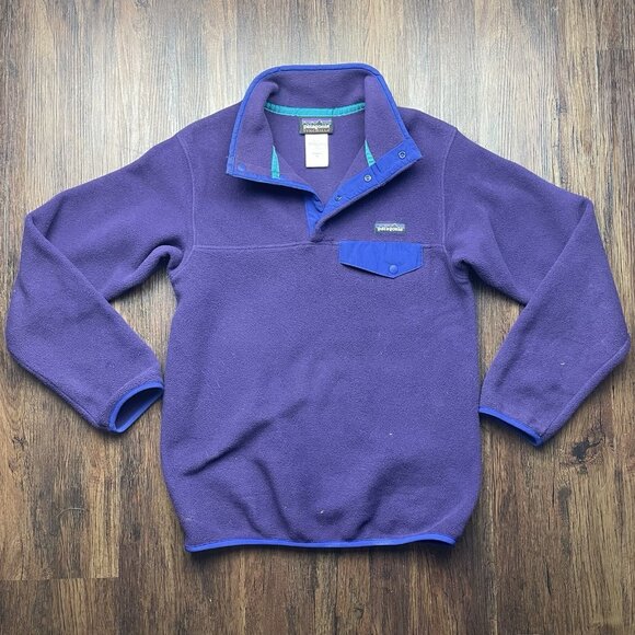 Patagonia Blue And Purple Synchilla Zip Up Fleece Jacket Size XS - Picture 1 of 6